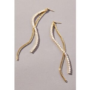 Anthropologie Reagan Crystal Tassle Drop Earrings